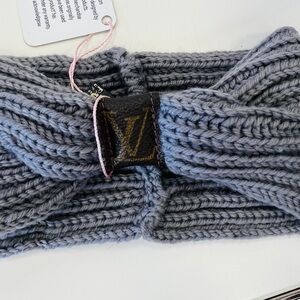 NWT Upcycled Louis Vuitton Gray Knitted Hairband